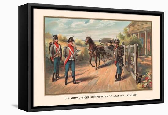 Officer and Privates of Infantry 1802-1810-Arthur Wagner-Framed Stretched Canvas