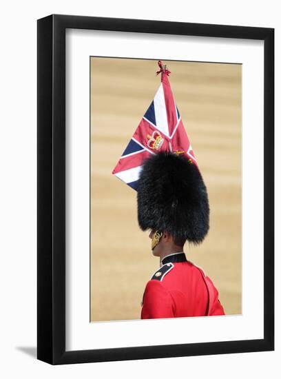 Officer at The Queen's Annual Birthday Parade Trooping the Colour-null-Framed Art Print