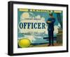 Officer Lemon Label - Tustin, CA-Lantern Press-Framed Art Print