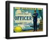 Officer Lemon Label - Tustin, CA-Lantern Press-Framed Art Print