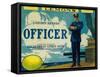 Officer Lemon Label - Tustin, CA-Lantern Press-Framed Stretched Canvas