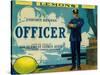 Officer Lemon Label - Tustin, CA-Lantern Press-Stretched Canvas