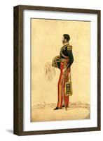 Officer of the 13th Light Dragoons in Levée Dress, C.1830-Richard Dighton-Framed Giclee Print