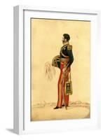 Officer of the 13th Light Dragoons in Levée Dress, C.1830-Richard Dighton-Framed Giclee Print