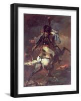 Officer of the Chasseurs Charging on Horseback-Théodore Géricault-Framed Giclee Print