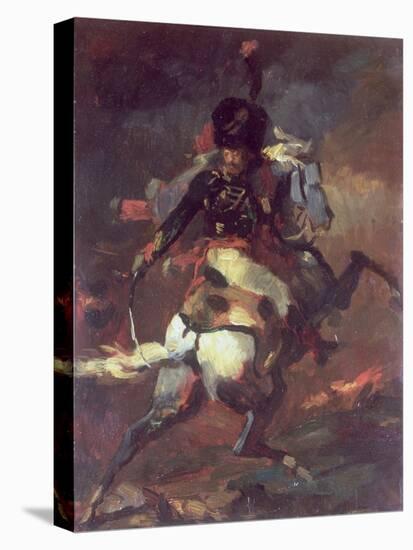 Officer of the Chasseurs Charging on Horseback-Théodore Géricault-Stretched Canvas