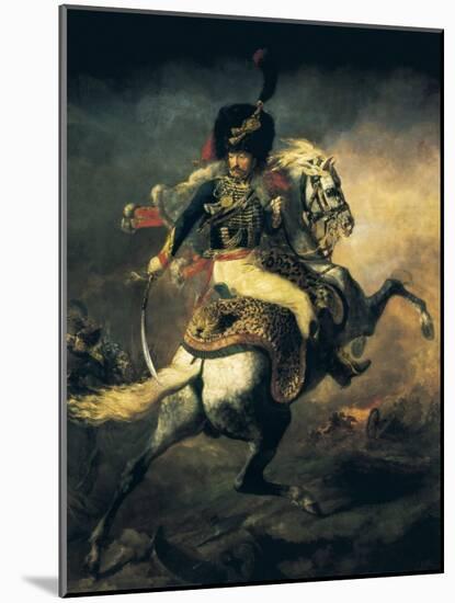 Officer of the Hussars-Théodore Géricault-Mounted Art Print