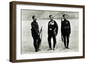 Officer, Sergeant and Private of the 5th Gurkha Rifles, 1897-null-Framed Giclee Print