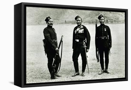 Officer, Sergeant and Private of the 5th Gurkha Rifles, 1897-null-Framed Stretched Canvas