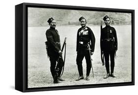 Officer, Sergeant and Private of the 5th Gurkha Rifles, 1897-null-Framed Stretched Canvas