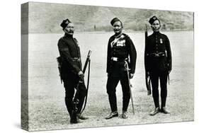 Officer, Sergeant and Private of the 5th Gurkha Rifles, 1897-null-Stretched Canvas