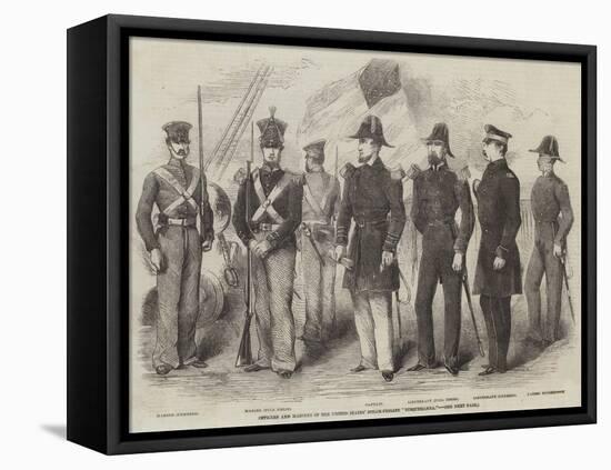 Officers and Marines of the United States' Steam-Frigate Susquehanna-Robert Thomas Landells-Framed Stretched Canvas