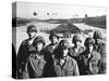 Officers and Men of Marine Corps Test Unit No.1, with Artillery Equipment, Helicopters in Formation-Hank Walker-Stretched Canvas