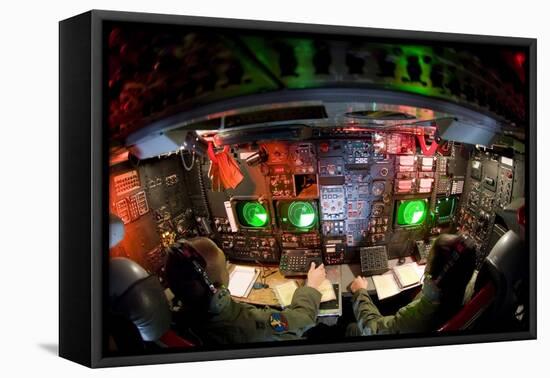 Officers at the Console on the Lower Deck of a B-52, August 21, 2006-null-Framed Stretched Canvas