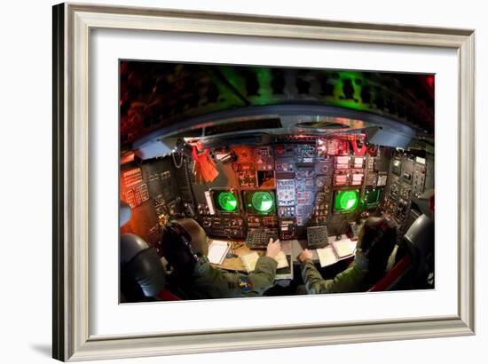 Officers at the Console on the Lower Deck of a B-52, August 21, 2006-null-Framed Photo