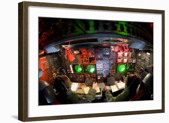 Officers at the Console on the Lower Deck of a B-52, August 21, 2006-null-Framed Photo