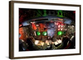 Officers at the Console on the Lower Deck of a B-52, August 21, 2006-null-Framed Photo