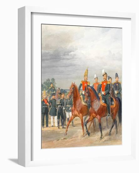 Officers from Cavalry Mounted Regiment-Karl Karlovich Piratsky-Framed Giclee Print