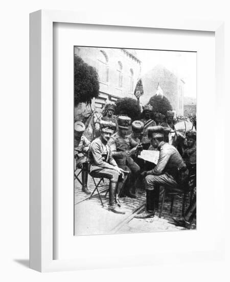 Officers in the Hussars, Chaussee De Louvain, Brussels, First World War, 1914-null-Framed Giclee Print