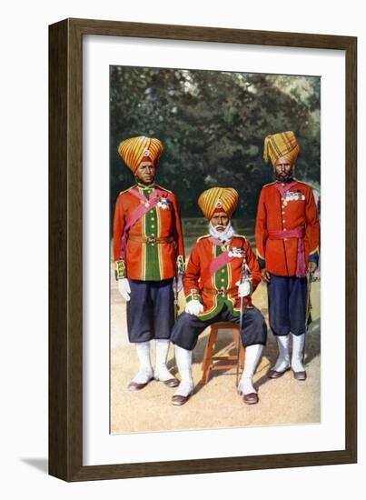 Officers of the 15th Ludhiana Sikks, Indian Army, India, 1922-Bourne & Shepherd-Framed Giclee Print