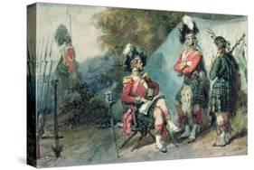 Officers of the 79th Highlanders at Chobham Camp in 1853-Eugene-Louis Lami-Stretched Canvas