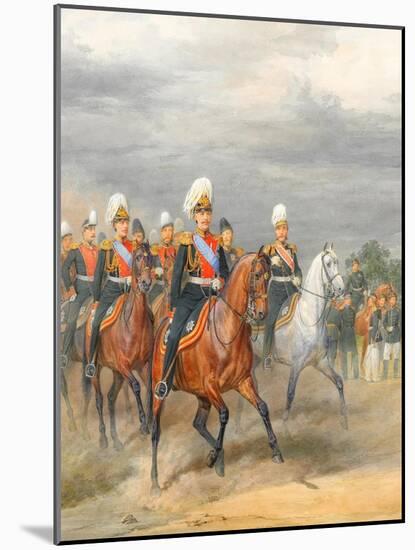 Officers of the Cavalry Mounted Regiment-Karl Karlovich Piratsky-Mounted Giclee Print