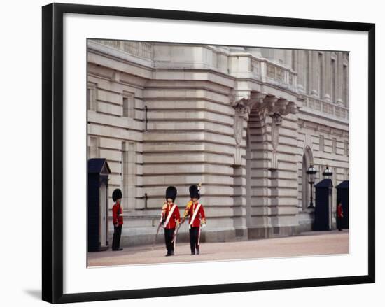 Officers Patrol the Minutes, Buckingham Palace, London-John Warburton-lee-Framed Photographic Print