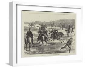 Officers Playing Polo (Hockey on Horseback) on Woolwich-Common-Matthew White Ridley-Framed Giclee Print