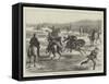 Officers Playing Polo (Hockey on Horseback) on Woolwich-Common-Matthew White Ridley-Framed Stretched Canvas