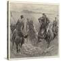 Officers Playing Polo in the Sand, Where Is the Ball?-John Charlton-Stretched Canvas