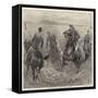 Officers Playing Polo in the Sand, Where Is the Ball?-John Charlton-Framed Stretched Canvas