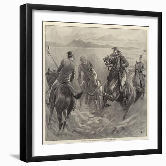 Officers Playing Polo in the Sand, Where Is the Ball?-John Charlton-Framed Giclee Print