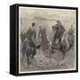 Officers Playing Polo in the Sand, Where Is the Ball?-John Charlton-Framed Stretched Canvas
