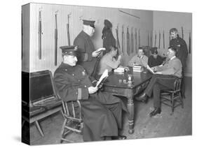 Officers Relaxing in an Unidentified Police Station, C.1913-14-William Davis Hassler-Stretched Canvas