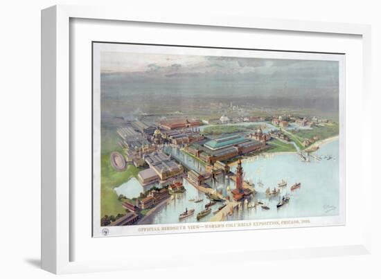 Official Birdseye View. World's Columbian Exposition, Chicago, 1893-null-Framed Giclee Print