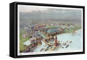 Official Birdseye View. World's Columbian Exposition, Chicago, 1893-null-Framed Stretched Canvas