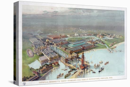 Official Birdseye View. World's Columbian Exposition, Chicago, 1893-null-Stretched Canvas