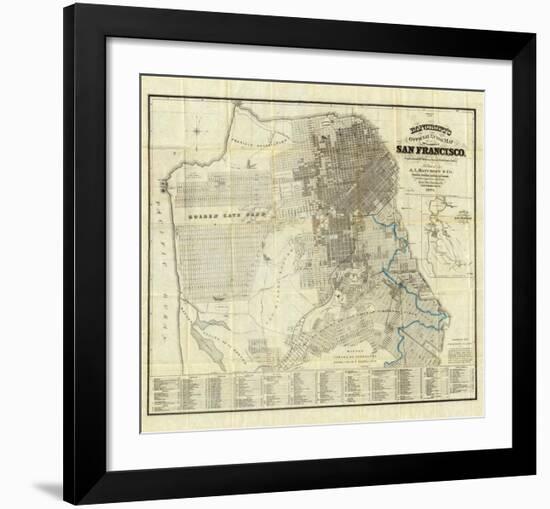 Official Guide Map of City and County of San Francisco, c.1873-A^ L^ Bancroft-Framed Art Print