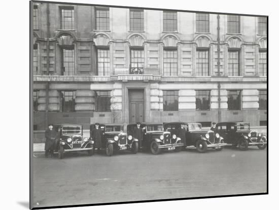 Official London County Council Cars and Chauffeurs, County Hall, London, 1935-null-Mounted Photographic Print