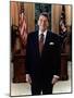 Official Portrait of President Reagan in the Oval Office. June 3 1985. Po-Usp-Reagan_Na-12-0061M-null-Mounted Photo