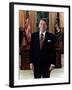 Official Portrait of President Reagan in the Oval Office. June 3 1985. Po-Usp-Reagan_Na-12-0061M-null-Framed Photo