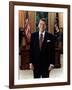 Official Portrait of President Reagan in the Oval Office. June 3 1985. Po-Usp-Reagan_Na-12-0061M-null-Framed Photo