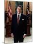 Official Portrait of President Reagan in the Oval Office. June 3 1985. Po-Usp-Reagan_Na-12-0061M-null-Mounted Photo