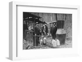Officials Posing with Moonshine Still Apparatus-null-Framed Photographic Print