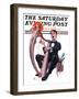 "Offkey Harpist," Saturday Evening Post Cover, April 4, 1925-Elbert Mcgran Jackson-Framed Giclee Print