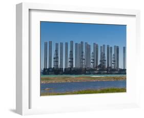 Offshore Oil Rigs at the Baku Bay, Near Baku, Azerbaijan, Central Asia, Asia-Michael Runkel-Framed Photographic Print