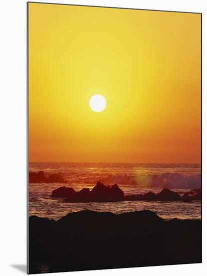 Offshore Rocks at Sunset, Pacific Grove, Monterey Peninsula, California, USA-Stuart Westmoreland-Mounted Photographic Print