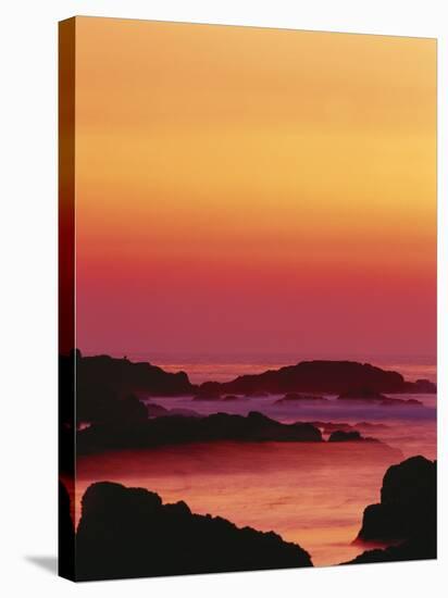 Offshore Rocks at Sunset, Pacific Grove, Monterey Peninsula, California, USA-Stuart Westmoreland-Stretched Canvas
