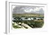 Ogalalla, Nebraska, on the South Platte River, Railroad Shipping Point for Texas Cattle Drives-null-Framed Giclee Print