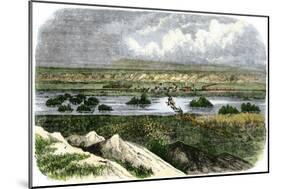 Ogalalla, Nebraska, on the South Platte River, Railroad Shipping Point for Texas Cattle Drives-null-Mounted Giclee Print